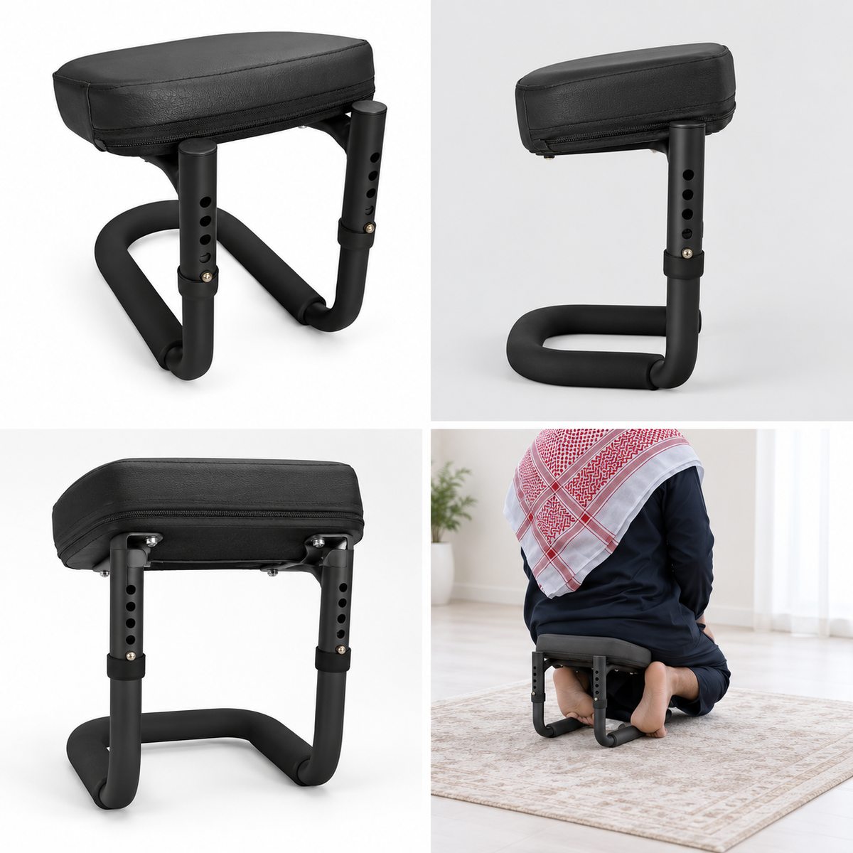 Tabouret de Soujoud noir - vue d'ensemble